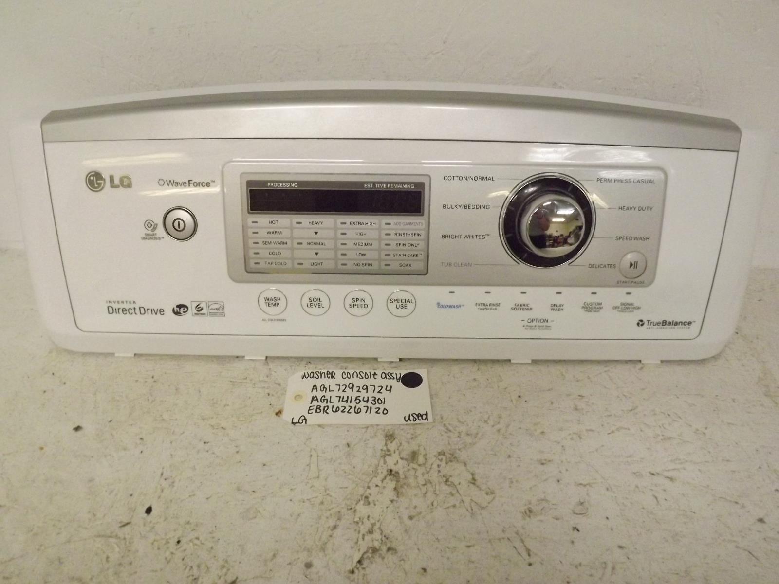 LG Washer AGL72929724 AGL74154301 EBR62267120 Console Assembly Used LG Washer AGL72929724 AGL74154301 EBR62267120 Console Assembly Used